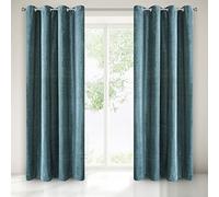 Eurofirany Claire - Cortina de Chenilla Lisa, con Ojales Lisos, Elegante, Dormitorio, salón, Verde Oscuro, 140 x 250 cm