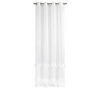Eurofirany - Cortina Brillante Lisa Transparente, 8 Ojales, Cortina Transparente, Elegante, Dormitorio, salón, salón, Blanco, 140 x 250 cm