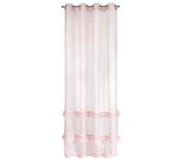 Eurofirany Cortina Brillante Lisa Transparente 8 Ojales Cortinas Transparente Elegante Glamour Dormitorio salón salón, Rosa, 140 x 250 cm