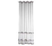 Eurofirany Cortina Brillante Lisa Transparente 8 Ojales Cortinas Transparentes Elegante Glamour Dormitorio salón salón, Plata, 140 x 250 cm