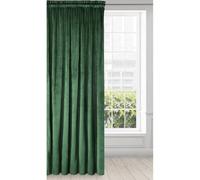 Eurofirany Cortina de Terciopelo con Cinta Fruncida, Cortinas Opacas de Terciopelo, Cortinas de Terciopelo, Melanie (Verde Oscuro, 140 x 270 cm)