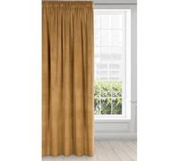 Eurofirany Cortina de Terciopelo con Cinta Fruncidora - 1 Panel, Tratamiento de Ventana Opaca, Cortinas para Dormitorio, Cocina, Sala de Estar, Súper Suave, 140x270 cm, Naranja