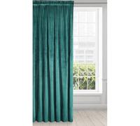 Eurofirany Cortina de Terciopelo con Cinta Fruncidora - 1 Panel, Tratamiento de Ventana Opaca, Cortinas para Dormitorio, Cocina, Sala de Estar, Súper Suave, 140x270 cm, Turquesa Oscuro
