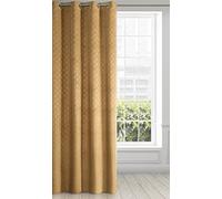 Eurofirany Cortina de Terciopelo con diseño geométrico de Abanico con Ojales, 1 Pieza, Cortina para Puerta de balcón, Aspecto de Terciopelo, Lisa, esponjosa, Moderna, para Sala de Estar, Dormitorio,