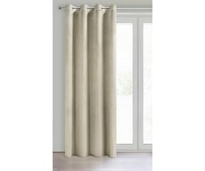 Eurofirany Cortina de Terciopelo con Ojales - 1 Panel, Tratamiento de Ventana Opaca, Cortinas para Dormitorio, Cocina, Sala de Estar, Súper Suave, 140x250 cm, Blanco Hueso