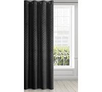 Eurofirany Cortina de Terciopelo con patrón geométrico de abanicos y Ojales, 1 Unidad, Cortina para Puerta de balcón Estampada, Aspecto Aterciopelado,