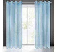 Eurofirany Cortina Transparente Monocolor con Estructura Horizontal de Lluvia con Ojales - 1 Pieza Simple y Ligera y Elegante - Clásico salón Dormitorio habitación habitación Infantil Cocina