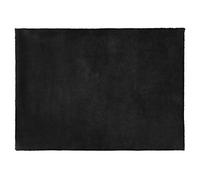 Eurofirany Decorativa, Pasillo, Alfombra de baño, salón, Dormitorio, Cocina, Rectangular, imitación de Piel, Suave, Poliéster, Negro, 50 x 70 cm