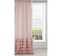 Eurofirany Dolly Cortina con Fronzoli, Cortina Transparente con Cinta de Cortina - 1 Unidad, Cortina gótica, Cortina para Ventana, Dormitorio, Salón, 140x250 cm, Rosa