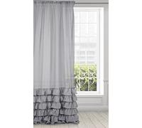 Eurofirany Dolly Cortina con Fronzoli, Cortina Transparente con Cinta de Cortina - 1 Unidad, Cortina gótica, Cortina para Ventana, Dormitorio, Salón, 140x250 cm, Gris