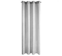 Eurofirany Elicia Cortina Lisa con Purpurina Brillante, Transparente, 8 Ojales, Transparente, Elegante, Glamour, Dormitorio, salón, poliéster, Plata, 140 x 250 cm