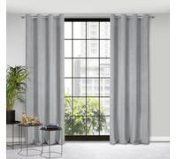 Eurofirany Eliza Cortina Estructural de Terciopelo con Ojales - 1 Pieza, Cortina de Terciopelo Aislante Térmica, Opaca, Blackout, para Dormitorio, Salón, 140x250 cm, Gris