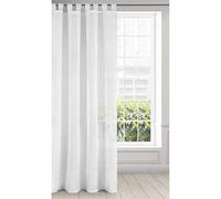 Eurofirany Eurofiramy Lucy Cortina con Lazos cosidos en Voile Liso Transparente 1 ud. -para el Dormitorio, el salón Elegante 100% poliéster, Blanco, 140x250 cm