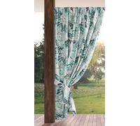 Eurofirany GARDEN Cortinas Exterior con Rod Bolsillo - 1 pz. Cortina de Exterior Impermeable, Resistentes al Viento, Cortina para Jardín, Patio, Balcón, Terazza, 155x200 cm, Estampado Verde