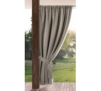 Eurofirany GARDEN Cortinas Exterior con Rod Bolsillo - 1 pz. Cortina de Exterior Impermeable, Resistentes al Viento, Cortina para Jardín, Patio, Balcón, Terazza, 155x200 cm, Cappuccino