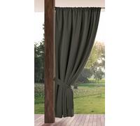 Eurofirany GARDEN Cortinas Exterior con Rod Bolsillo - 1 pz. Cortina de Exterior Impermeable, Resistentes al Viento, Cortina para Jardín, Patio, Balcón, Terazza, 155x200 cm, Grafito