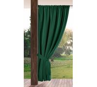 Eurofirany GARDEN Cortinas Exterior con Rod Bolsillo - 1 pz. Cortina de Exterior Impermeable, Resistentes al Viento, Cortina para Jardín, Patio, Balcón, Terazza, 155x200 cm, Verde Oscuro
