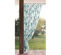 Eurofirany GARDEN Cortinas Exterior con Trabillas - 1 pz. Cortina de Exterior Impermeable, Resistentes al Viento, Cortina para Jardín, Patio, Balcón, Terazza, 155x200 cm, Estampado Verde