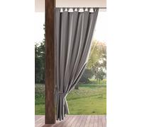 Eurofirany GARDEN Cortinas Exterior con Trabillas - 1 pz. Cortina de Exterior Impermeable, Resistentes al Viento, Cortina para Jardín, Patio, Balcón, Terazza, 155x260 cm, Gris Oscuro