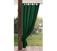 Eurofirany GARDEN Cortinas Exterior con Trabillas - 1 pz. Cortina de Exterior Impermeable, Resistentes al Viento, Cortina para Jardín, Patio, Balcón, Terazza, 155x200 cm, Verde Oscuro