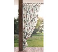 Eurofirany GARDEN Cortinas Exterior con Trabillas - 1 pz. Cortina de Exterior Impermeable, Resistentes al Viento, Cortina para Jardín, Patio, Balcón, Terazza, 155x240 cm, Estampado Gris