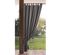 Eurofirany Garden Outdoorvorhäng mit Schlaufenschal- 1 STK. Abnehmbaren Schlaufen, Sonnenschutz Sichtschutz Winddicht Wasserdicht Vorhäng für Pavillon Terrasse Pergola, 155x200 cm, Dunkelgrau