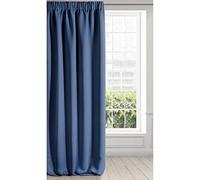 Eurofirany Logan Cortina Opaca Extralarga - 1 Unidad, Cinta de Cortina, Bloquea la Luz, Oscurece la Habitación, Dormitorio, Sala de Estar, 135x270 cm, Azul Oscuro