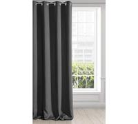 Eurofirany Logan Cortina Opaca Extralarga - 1 Unidad, Ojales, Bloquea la Luz, Oscurece la Habitación, Dormitorio, Sala de Estar, 140x270 cm, Negro