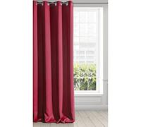 Eurofirany Logan Cortina Opaca Extralarga - 1 Unidad, Ojales, Bloquea la Luz, Oscurece la Habitación, Dormitorio, Sala de Estar, 135x250 cm, Rojo
