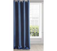 Eurofirany Logan Cortina Opaca Extralarga - 1 Unidad, Ojales, Bloquea la Luz, Oscurece la Habitación, Dormitorio, Sala de Estar, 140x270 cm, Azul Oscuro