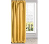 Eurofirany Logan Opaca Extralarga-1 Unidad, Cinta de Cortina, Bloquea la Luz, Oscurece la Habitación, Dormitorio, Sala de Estar, Poliéster, Amarillo Mostaza, 135x270 cm