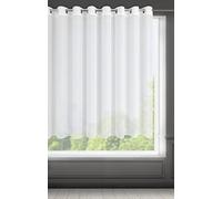 Eurofirany Lucy Cortina de Gasa Transparente Lisa con Ojales 1 ud. -para Dormitorio, salón Elegante 100% poliéster, Blanco, 300x160 cm