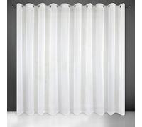 Eurofirany Lucy Cortina de Gasa Transparente Lisa con Ojales 1 ud. - para Dormitorio, salón Elegante 100% poliéster