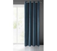 Eurofirany Pierre Terciopelo con Ojales-1 Pz. Cortina Termicas Aislantes Visillo de Ventana Opaca para Dormitorio Salón Privacidad, 215 g/m Tela Metal, Azul Oscuro, 140x250 cm