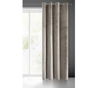 Eurofirany Pierre Cortina de Terciopelo con Ojales - 1 Pz. Cortina Termicas Aislantes Visillo de Ventana Opaca para Dormitorio Salón Privacidad, 215 g/m², 140x250 cm, Beige Oscuro