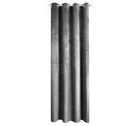 Eurofirany Pierre Terciopelo con Ojales-1 Pz. Cortina Termicas Aislantes Visillo de Ventana Opaca para Dormitorio Salón Privacidad, 215 g/m Tela Metal, Gris Acero, 140x250 cm