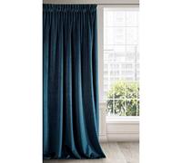 Eurofirany Ria Opaca Terciopelo con Cinta de Cortina-1 Unidad, Panel, Suave, Clásico, Elegante, Salón, Dormitorio, Gruesa 290 g/m², Velvet, Azul Oscuro, 140x270 cm