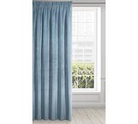 Eurofirany Ria Opaca Terciopelo con Cinta de Cortina-1 Unidad, Panel, Suave, Clásico, Elegante, Salón, Dormitorio, Gruesa 290 g/m², Poliéster, Azul, 140x270 cm