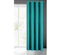 Eurofirany Rita Cortina Lisa Monocolor - 8 Ojales Moderno Dormitorio salón habitación Individual, Poliéster, Turquesa, 140x250 cm