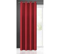 Eurofirany Rita Cortina Lisa Monocolor - 8 Ojales Moderno Dormitorio salón habitación Individual, Poliéster, Rojo, 140x250 cm