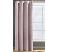 Eurofirany Rosa Cortina Opaca Terciopelo con Ojales - 1 Unidad, Panel, Suave, Drapeado, Clásico, Elegante, Salón, Dormitorio, 200 g/m², 140x250 cm, Altrosa