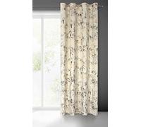 Eurofirany Tonia Cortina de Terciopelo con patrón de mármol Dorado y Ojales 1 Unidad. - Glamour Salón Dormitorio 140 x 250 cm Crema
