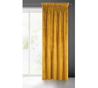Eurofirany Villa Cortina Opaca Terciopelo con Cinta de Cortina - 1 Unidad, Panel, Suave, Clásico, Elegante, Salón, Dormitorio, Gruesa 290 g/m², 140x270 cm, Amarillo Mostaza