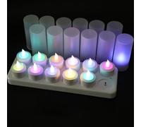 EuroFone 12pcs LED candelita Velas recargable sostenedor de vela de la estación de carga (Multicolor)