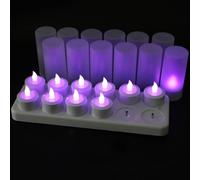 EuroFone LED Candelita Velas Recargable Sostenedor de Vela de la Estación de Carga 12pcs(Purple)