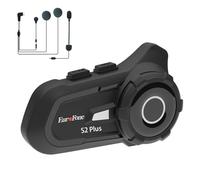 EuroFone S2 Plus - Auriculares Bluetooth para motocicleta, casco de 1500 m, sistema de comunicación bidireccional con reducción de ruido CVC, accesorios para motocicleta