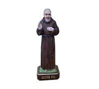 Eurofusioni Estatua Padre PIO de Pietrelcina Pintada a Mano - H 15 cm