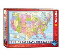 EuroGraphics 6000-0788 Mapa de los Estados Unidos Puzzle, Various, 48 x 68 cm