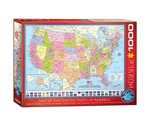 EuroGraphics 6000-0788 Mapa de los Estados Unidos Puzzle, Various, 48 x 68 cm