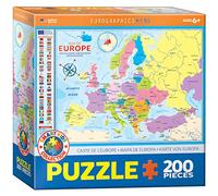 EuroGraphics- Puzzle de 200 Piezas Mapa de Europa Rompecabezas, Multicolor (6200-5374)